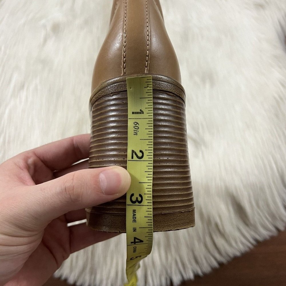 Steve Madden Tan Leather Platform Heeled Boots 7.5 - Picture 10 of 15